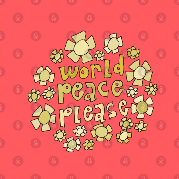 world peace please // retro art by surfy birdy by surfybirdy