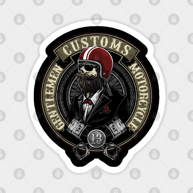 gentlemen customs motorcycle Magnet by yuystore