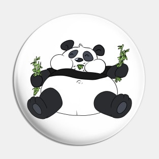 Fatty Panda Eating Bamboo Pin