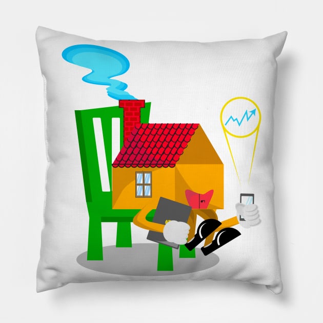 Work From Home Pillow by Diamond Hand