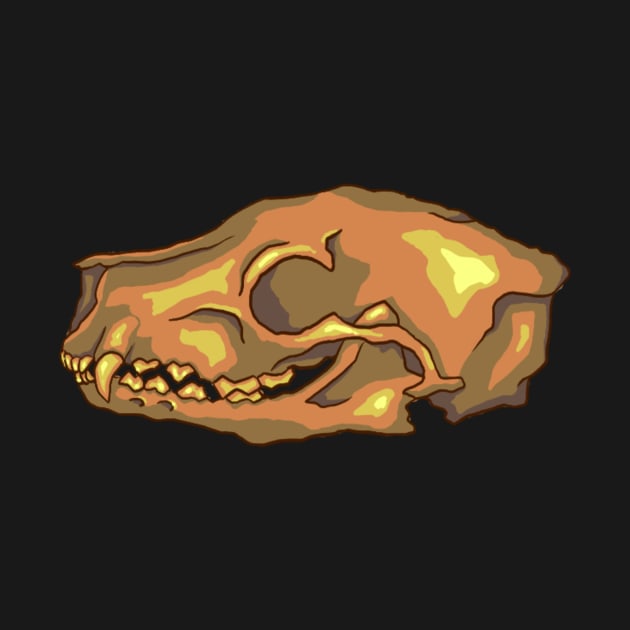 Neon Ferret Skull by elfenthusiast