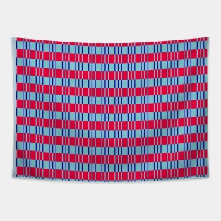 Striped basket pattern red and blue country style Tapestry