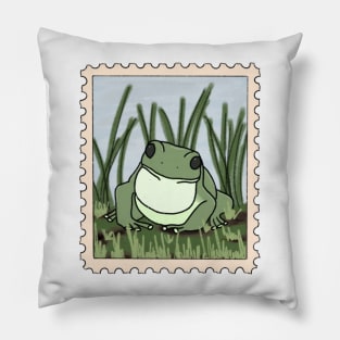 Cottagecore Frog Stamp Pillow