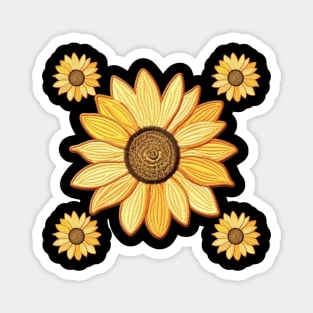 Sunflower Flora Positive Retro Vintage Brunch Magnet