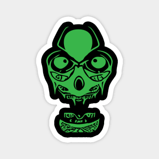 Alien Zombie Skull Green Color Magnet