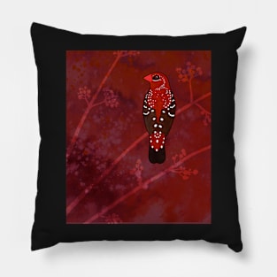 Red Avadavat (Amandava amandava) Pillow