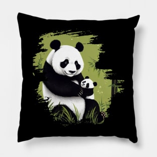 Mother and Child Panda Bear Pillow
