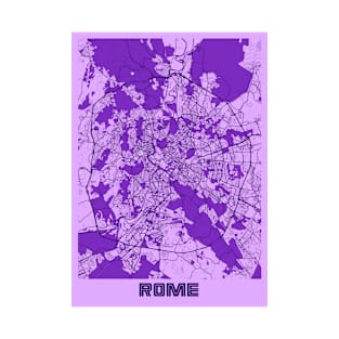 Rome - Italy Lavender City Map T-Shirt