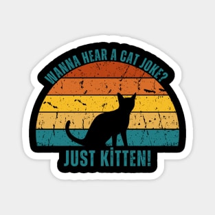 Cat Retro Sunset Magnet