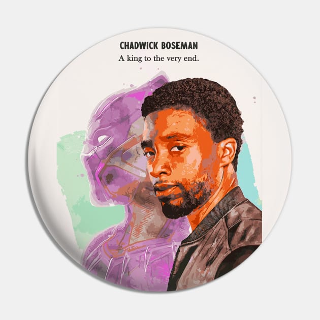 Tribute to Chadwick Boseman Poster (Matte), A King to the Very End. Rest in Peace Pin by lahuwasi