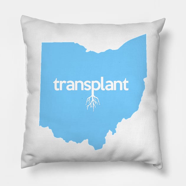 Ohio Transplant OH Blue Pillow by mindofstate