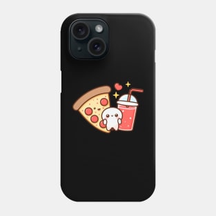 Kawaii Pepperoni Pizza and Drink | Design for Pizza Lovers | Cute Kawaii Food Art Phone Case