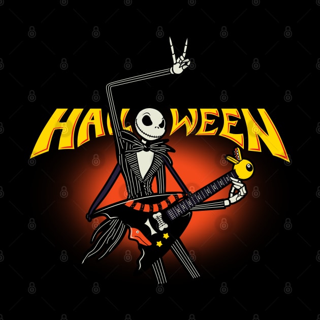 Cool Spooky Retro Halloween Heavy Metal Band Musician by BoggsNicolas