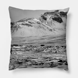 Snowy Mountain Landscape Pillow