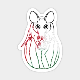 Watermelon Rat (Palestine Flag Version) Magnet