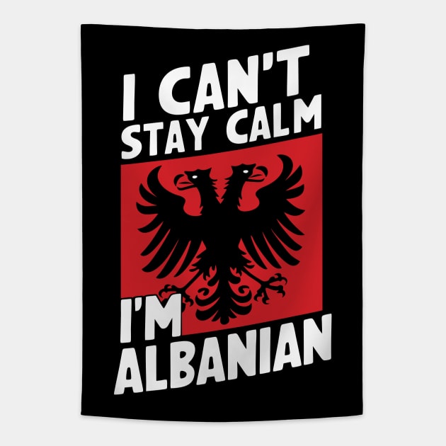 Funny Albanian Patriotic Flag Tapestry by ravensart