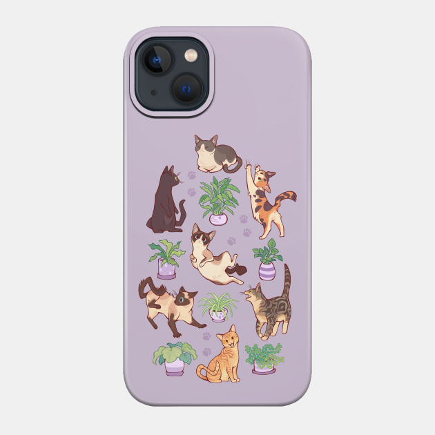 Cozy michis in lavender - Cat - Phone Case