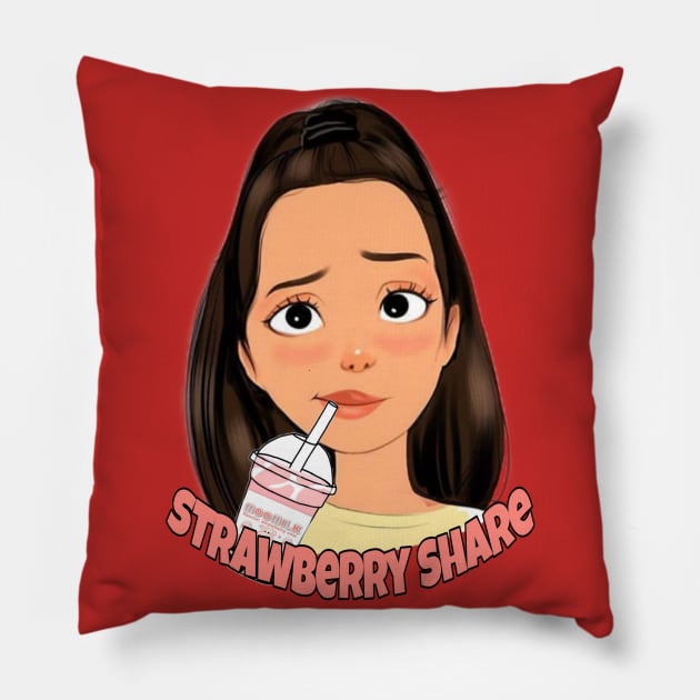 strawberry shake Pillow by artby-shikha