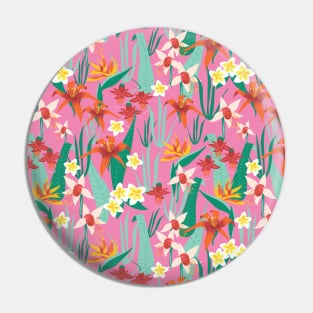 Exotic Flowers Pink Large Pin