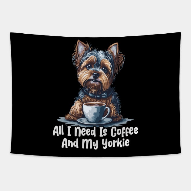 All I Need Is Coffee And My Yorkie Tapestry by star trek fanart and more