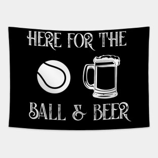 Balls & beer funny tennis alley sport drinking Tapestry