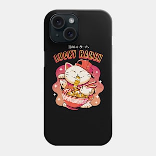 Lucky Ramen Cat Japanese Style Funny Gift For Ramen Lover Gift Phone Case