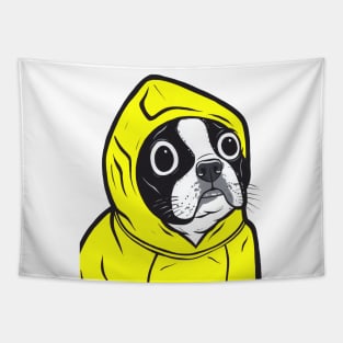 Yellow Boston Terrier Hoodie Tapestry