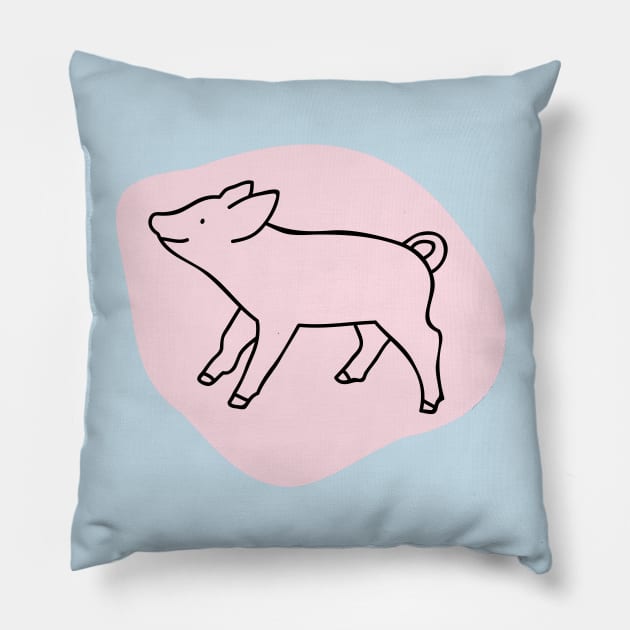 Pink piggy Pillow by Anne-Marie van Warmerdam