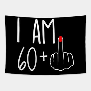 Vintage 61st Birthday I Am 60 Plus 1 Middle Finger Tapestry