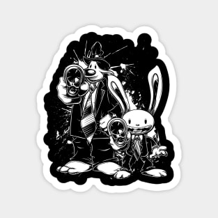 Sam & Max X Pulp Fiction (white) Magnet