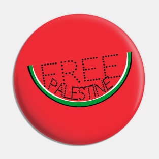 Free Palestine - Watermelon - Slightly Tilted - Back Pin