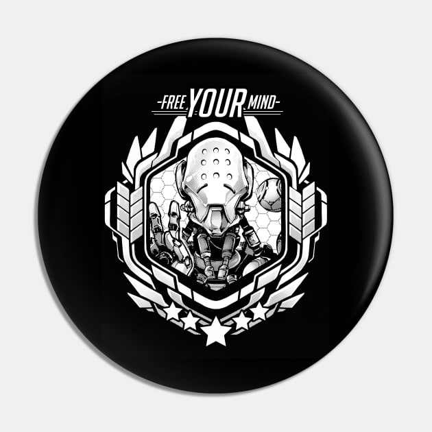 Zenyatta "Free Your Mind" Pin by RobotCatArt