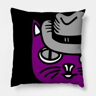 Cat in asexual pride colors Pillow