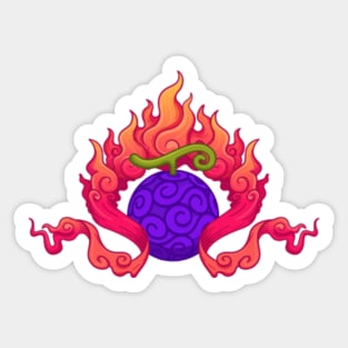 one piece mera mera no mi, flame flame fruit. Sticker for Sale by daegan0