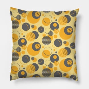 Gray and Yellow Circle Seamless Pattern 027#001 Pillow