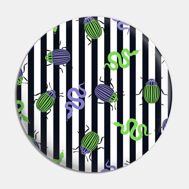 Beetle Stripes Pin by LylaLace Studio