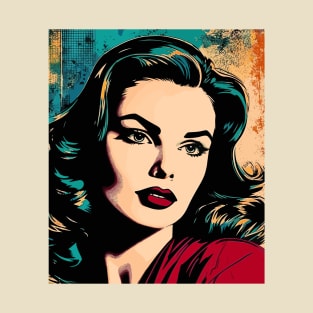 Beautiful Woman in Pop Art Comic Style T-Shirt