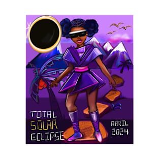 The top 10 best Black girl Total Solar Eclipse April 8 2024 Afro woman gift ideas for black girls and women Solar eclipse T-Shirt