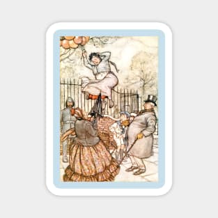 Balloon Lady - Peter Pan at Kensington Park - Arthur Rackham Magnet