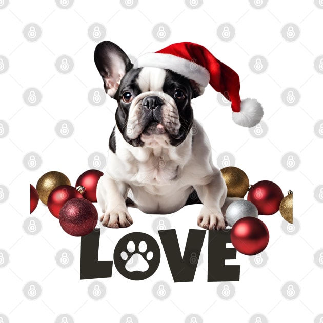 Christmas LOVE Frenchie/French Bulldog by Doodle and Things