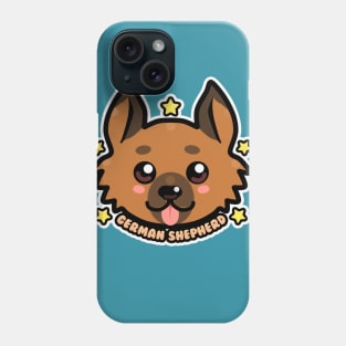 KAWAII Chibi German Shepherd Dog Face Phone Case