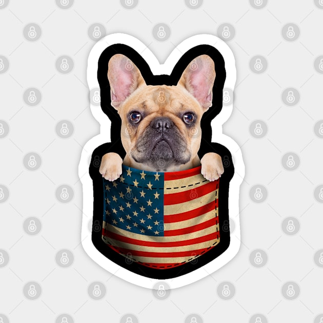 French Bulldog In The Pocket 4th Of July Magnet by snnt