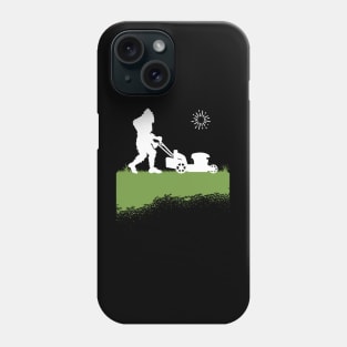 Bigfoot, the Lawn Mowing Sasquatch: Taming and Cutting Grass Phone Case