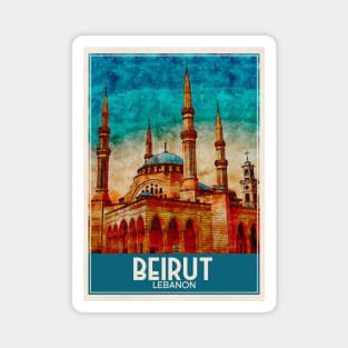 Travel Art Beirut Lebanon Magnet