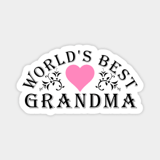 World's Best Grandma Pink Heart Magnet