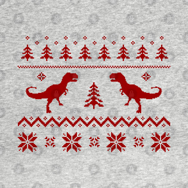 Discover Christmas Ugly Sweater pattern dinosaur - Merry Christmas - T-Shirt