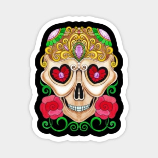 Sugar skull fancy vintage and gems day of the dead. Magnet