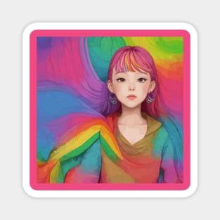 Rainbow Girl Magnet