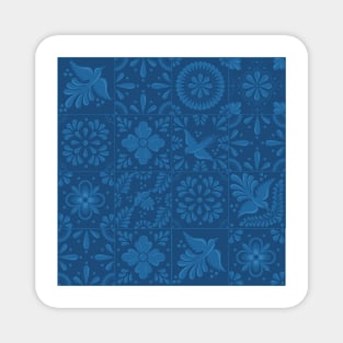 Modern Blue Talavera Tile Pattern by Akbaly Magnet