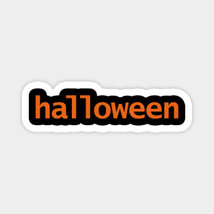 Halloween Minimal Typography Orange Text Magnet